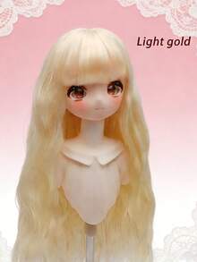 1pc BJD Doll Wig, MJD Doll Wig, SD Doll Wig, 3/4/6 Inch Bangs Soft High-Temperature Fiber Wig Blank, Personalized DIY Cotton Doll Making Accessory Wig Blank, 60cm Dream Fairy Wig With Inward Curled Bangs - Wavy - View 7