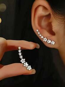 1 Pair European And American Classic Versatile Fashion One-Word Flower Seven-Star Earrings - Multicolor - View 6