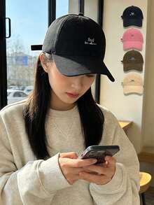 1pc New Letter Embroidery Baseball Cap, Korean Casual Versatile Student Couple Snapback Hat - Multicolor - View 1