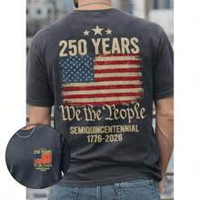 We The People Shirt For Men, 250 Years 1776 2026 Patriotic T Shirt, America 250 Anniversary Tee - màu đen - Xem 2