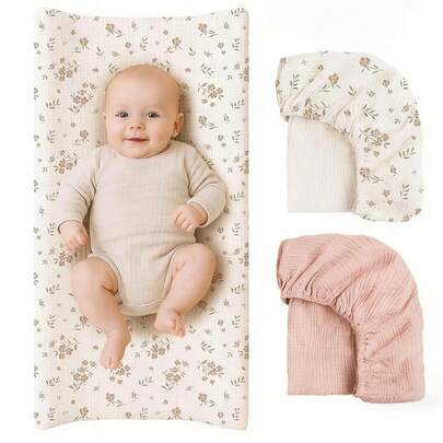 2 tấm lót thay tã bằng vải muslin cho bé, siêu mềm mại và thoáng khí, thích hợp cho cả bé trai và bé gái, quà tặng cho lễ tắm bé.
