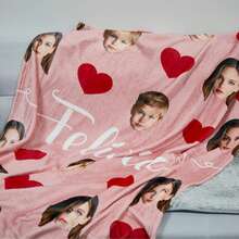 1 pătură de flanel personalizată, potrivită pentru pat, sufragerie, canapea, exterior, plajă, camping, animale de companie, se poate personaliza cu portretul familiei/animalului de companie/cuplului, cadou ideal pentru Crăciun, Ziua Mamei/Tatălui, familie, ziua de naștere, prieteni - Multicolor - Vizualizare 5