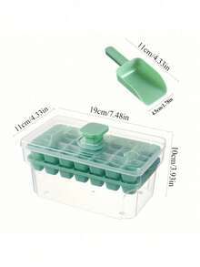 1 Set New Quick Ice Maker With Ejection Device, Homemade Ice Tray With Ice Scoop, Easy Release Small Ice Cube Container, Portable Ice Storage Box - Multicolor - View 6