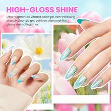 Beetles 36 Colors Gel Nail Polish Set, Pastel Jelly Pink Purple White Green Glitter Gel Kit With Base & Top Coat, Nail Tools, Soak Off UV Nail Art, Salon DIY Manicure Gift For Women - 36 colors Pastel Polish - 查看 5