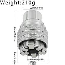 Adaptador de llave universal ajustable - Se ajusta a tuercas y pernos hexagonales de 10-19 mm, compatible con llave de torsión y taladro de accionamiento de 3/8", fácil de usar y ajustar - Talla única - Ver 12