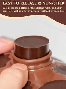 Meoky 1pc Silicone Chocolate Mold, Non-Stick Candy Mold, Suitable For Chocolate, Candy, Jelly, Butter, Flower Shapes - View 4