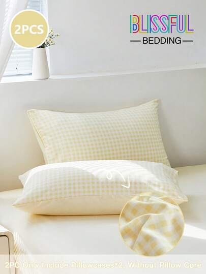 Bộ 2 gối ngủ Blissful Fresh & Cute nhiều kích cỡ, gối có túi, họa tiết hoa kẻ caro, chất liệu cao cấp, mềm mại và thoải mái, phù hợp cho phòng ngủ/ký túc xá/ghế sofa/du lịch.