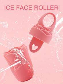 Mini Facial & Eye Ice Roller, Ice Massage Roller, Ice Roller Skincare Tool, Gift For Women, Silicone Ice Cube Tray - Pink - View 3