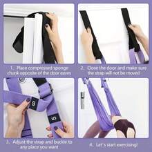 1pc Home Aerial Yoga Strap - Waist Training, Shoulder & Back Stretching, Door Hanging Inversion And Backbend Stretching Strap - Multicolor - View 4