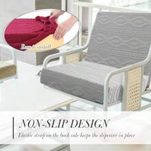 Newwiee - 8 fundas elásticas para cojín de patio para exteriores para muebles de patio sofá fundas de repuesto de tela jacquard tela suave lavable gris claro elegante - GRIS CLARO - Ver 5
