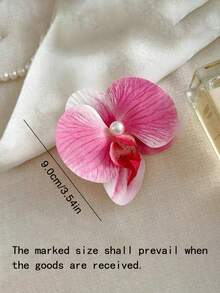 9个蝴蝶兰花仿真花发夹，侧刘海发夹，新款鸭嘴夹，适合日常佩戴、海滩摄影、婚礼发型（颜色随机） - 彩色 - 查看 2