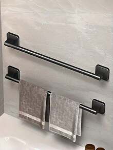 Giá treo khăn không cần khoan, kệ treo đồ trong phòng tắm, thanh đơn. - Xem 4