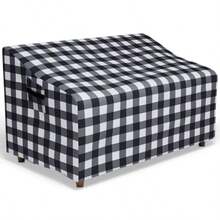 Fundas para muebles de patio fundas para sofá de patio funda para muebles de exterior impermeable resistente al agua para muebles de patio al aire última intervensión funda para sofá de patio 66 pulgadas de ancho x 34 pulgadas de profundidad x 38 pulgadas de alto cuadros negros y grises - Cuadros negros y grises - Ver 1