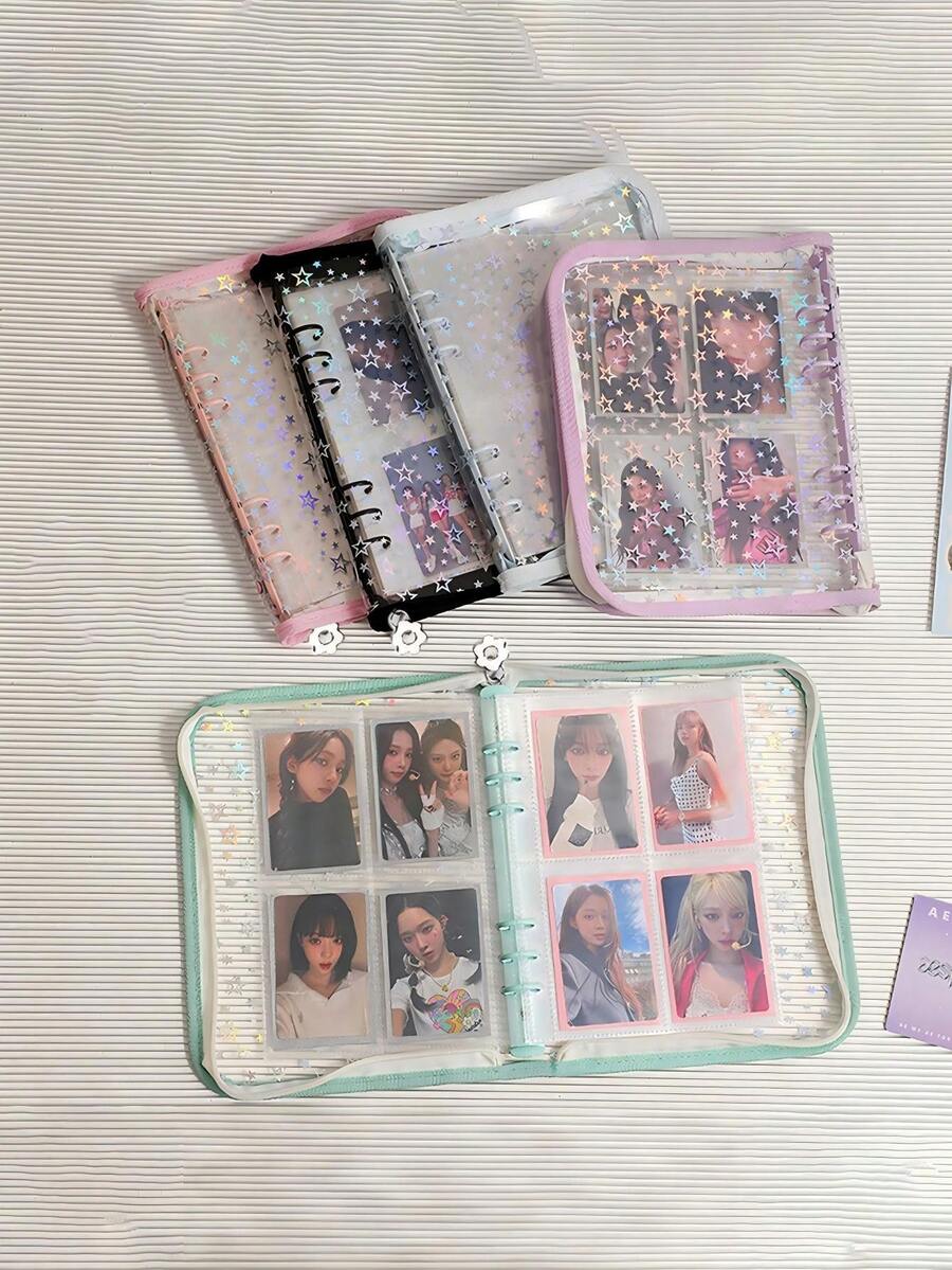 A5 Star Zipper Transparent Photo Album, INS Style
