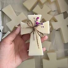 1个极简十字形硅胶蜡烛模具，设计用于制作珠子、汽车香氛、吊坠、肥皂、蜡烛、粘土、水泥工艺品、空气清新剂和环氧树脂浇铸 - 采用耐用硅胶材料制成 - 均碼 - 查看 4