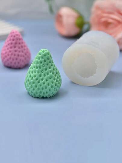 1个草莓香味石膏硅胶模具，手工DIY香氛石装饰模具，多种图案可选，不粘易脱模