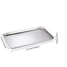 1pc/2pcs/3pcs Stainless Steel Rectangular Tray, Suitable For Food Service, Storage, Grilling, Baking Fish, Steaming And Baking - Multicolor - View 12