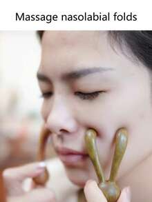 Bunny Ear Massager With Cute Nose, Creative Holiday Gift, Face Lifting Massager And Comb - Multicolor - View 3