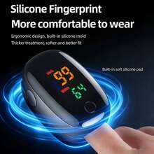 4PCS Finger Pulse Oximeter | SpO2 + Heart Rate Monitor | Ergonomic Silicone Design | Portable For Adults And Children | Color LED Display | Elegant Packaging Box - Multicolor - View 3