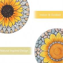 3 Pack Sunflower Stepping Stone, 10 Inch Decorative Garden Step Stone For Yard, Patio, Garden, Walkway, Outdoor And Indoor Home Decor - Hoa hướng dương - Xem 5