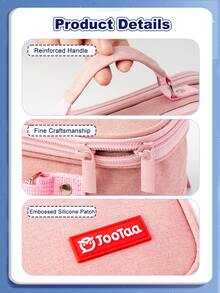 1 pieza Estuche para lápices de gran capacidad, bolsa portátil con cremallera para bolígrafos, bolsa de almacenamiento de papelería minimalista, adecuada para estudiantes, uso escolar y de oficina, esencial de vuelta a la escuela, útiles escolares, estuche para lápices, mochila - Una pieza - Ver 6