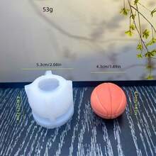 1个3D足球、篮球、橄榄球、排球、棒球造型蜡烛模具，硅胶蜡烛制作模具 - 白色 - 查看 2