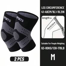 2pcs/1 Pair High Elastic Knitted Knee Pads, Compression Knee Sleeves With Anti-Slip Strap, Breathable & Comfortable, Warm Knee Support, Nylon Material, Suitable For Women & Men, Applicable For Running, Gym, Fitness, Daily Life - S/M/L, Black/Grey/Pink - Multicolor - View 18