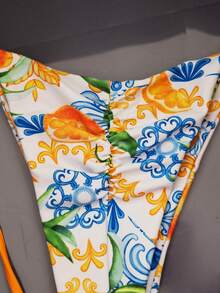 Bộ bikini buộc cổ SunTide màu cam chanh và họa tiết gạch men, phong cách nghỉ dưỡng biển Địa Trung Hải tươi mát. - Nhiều màu - Xem 5