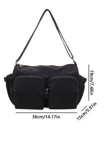 春季新款尼龙包，大容量通勤斜挎包，多口袋单肩包 - 彩色 - 查看 11