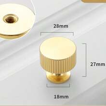 Brushed Gold Kitchen Cabinet Knobs - Solid Brass Dresser Drawer Knobs, Brass Pulls, Suitable For Bathroom Bedroom Wardrobe, Furniture Hardware - Gold - View 10