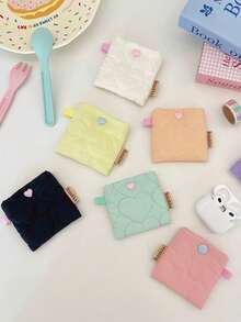 Hộp đựng tai nghe mềm mại màu kẹo ngọt, túi đựng di động, túi đựng tai nghe Bluetooth cho nữ, ví đựng tiền, ví mini, ví nhỏ đựng tiền xu, đồ dùng du lịch mùa hè - Nhiều màu - Xem 1