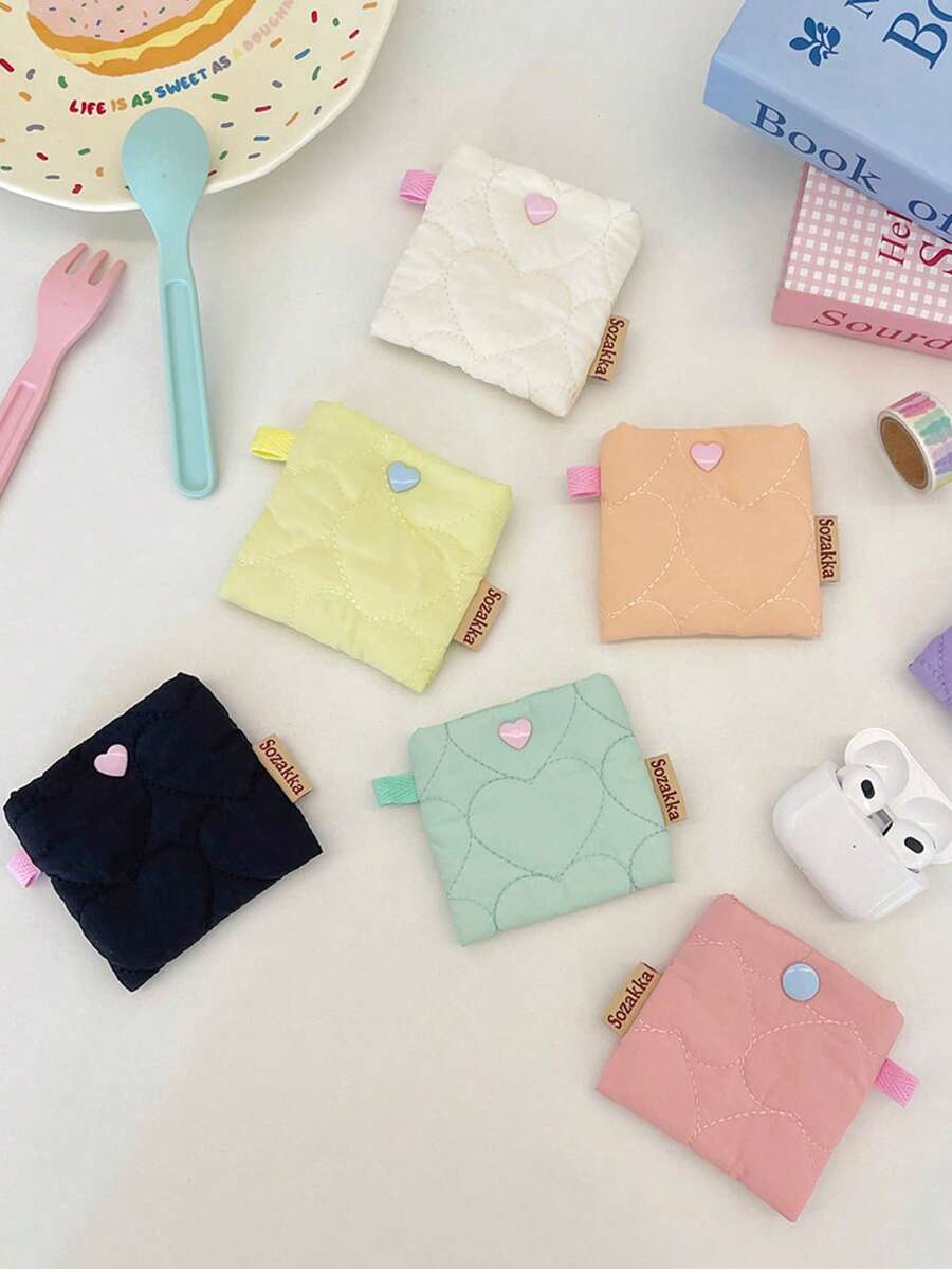 Hộp đựng tai nghe mềm mại màu kẹo ngọt, túi đựng di động, túi đựng tai nghe Bluetooth cho nữ, ví đựng tiền, ví mini, ví nhỏ đựng tiền xu, đồ dùng du lịch mùa hè - Nhiều màu - Xem 1