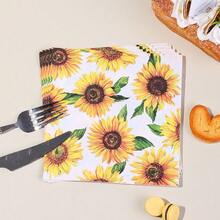 20 Stücke/40 Stücke/60 Stücke Sonnenblumen-Themen-Partydekorationen - Sonnenblumen-Servietten, 2-lagige Einweg-Papierservietten mit gelber Blumendekoration, perfekt für Sommer-Geburtstagspartys, Hochzeiten und andere Blumen-Themen-Partyartikel - Übersicht 4