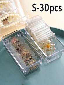 100-Piece Set Of High-Quality Reusable Self-Sealing Bags: Transparent PVC Jewelry Storage Pouches. These Resealable, Anti-Oxidation Bags Are Ideal For Organizing And Preserving Souvenirs, Collectibles, And Various Types Of Jewelry-Including Earrings, Rings, And Necklaces. An Essential Accessory For Jewelry Storage And Maintenance, They Also Serve As The Perfect Containers For Organizing Your Jewelry While Traveling. - Multicolor - View 9