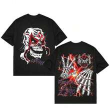 Wrestling T Shirts Men, Pentagon Jr Cero Miedo Print, Heavy Cotton T-Shirt, Penta El Zero, Crew Neck Short Sleeve,  Fan Apparel, Big And Tall, Streetwear,   For Men - màu đen - Xem 1