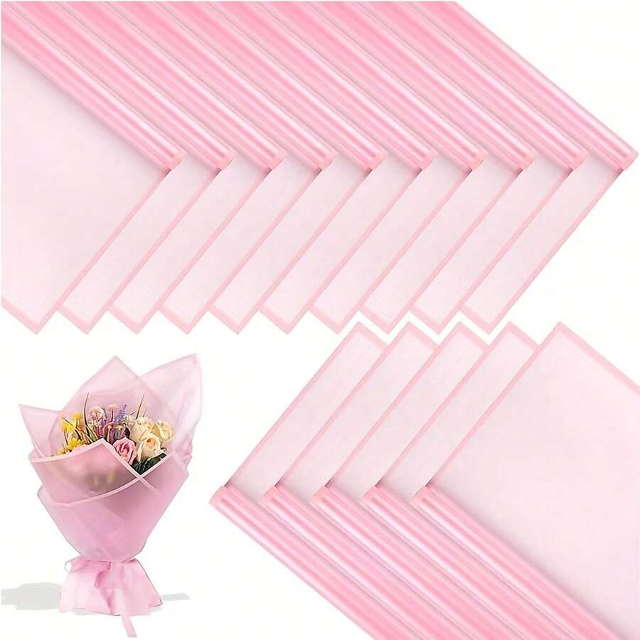 Carta da imballaggio floreale trasparente e impermeabile, adatta per profumo in stile coreano, realizzata in materiale plastico durevole per confezionare regali di rose, con carta da imballaggio floreale in stile coreano con bordi dorati opachi, adatta per il confezionamento di regali e la decorazione floreale (colori vivaci), carta da imballaggio per profumo - multicolore - Visualizzare 1