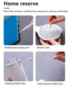 30 piezas/50 piezas Juego de cepillos de limpieza multifuncionales para duchas, cepillos pequeños para ranuras y cabezales de ducha, artículo de hogar mini - cepillo para grietas - Ver 5