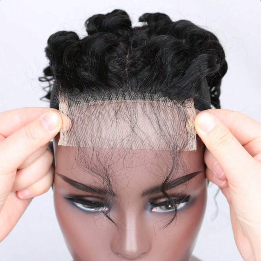 4*4 面部闭合深波浪批发前蕾丝假发块巴西原生雷米透明蕾丝