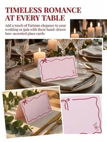 40pcs Pink Butterfly Shaped Foldable Place Cards, Suitable For Birthday Party, Wedding Reception, Dining Table Decor - Multicolor - View 5