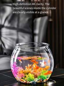 1-Piece Living Room Desktop Fish Tank, New Style Imitation Glass One-Piece Molded Fish Tank, Turtle Tank, Desktop Goldfish Tank, And Harmless, Shatterproof And Unbreakable Fish Tank - View 5