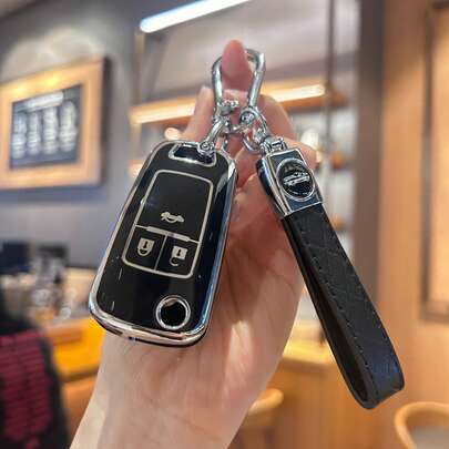 Luxury TPU Car Key Case With Keychain For Chevrolet, 3 Buttons Soft TPU Key Cover For Cruze Zafira Captiva, Durable Protector Case For Vauxhall Astra Opel Meriva Mokka, Insignia