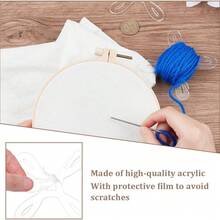 4Pcs Large Yarn Bobbins, Clear Acrylic Yarn Winder Cross Stitch Bobbin Organizer, Thread Knitting Sewing Crochet Weave Winder Tool For Knitting Sewing 15x15cm - Clear - View 4