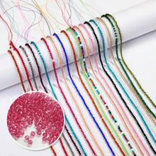 2/3/4mm Natural Stone Amethyst Tiger Eye Lapis Lazuli Beads Inlaid With Bright Pearl Jewelry Making DIY Necklace Bracelet Jewelry - Multicolor - View 3