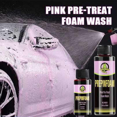  HGKJ Pink Pre-Wash Foam Car Shampoo, Premium Auto Pre-Wash Foam Cleaner, Strong Pink Pre-Treatment Foam, Effectively Removes Vehicle Details Dirt And Mud, Highly Concentrated Auto Pre-Wash Solution, Available In 30ml And 100ml, Professional Vehicle Care Product For Deep Cleaning And Paint Protection