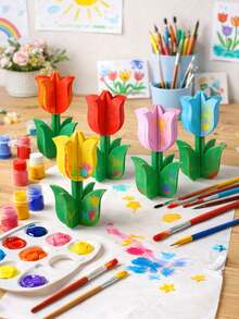 10Pcs Wooden Tulip Shapes For DIY Crafts, 3D Paintable Floral Decorations, Light Beige Natural Wood, Birthday Decor, Wedding Decor, Spring Home Decor, Floral Decor, Baby Shower Decor, Gender Reveal Party Supplies, 1st Birthday Party Decor, Bridal Shower Decor, Creative Crafts, Handicrafts, Floral Arrangements, Creative Art Supplies For Painting Decorations, Gifts For Kids, Holiday Party Supplies, Party Favors - Tulip - View 8