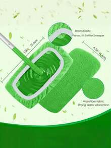 2 Pieces Of Reusable Ultra-Fine Fiber Mop Pad, High Quality Mop Refill Pads, Super Absorbent And Durable Wet/Dry Cleaning Cloth, Gray Polyester, With White Edge Round Design, With Elastic Band Design, Compatible With Most Flat Mops - Multicolor - View 5