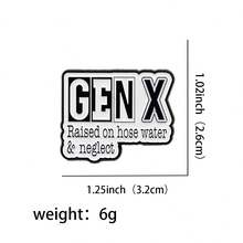 “你知道你已经成年了”语录珐琅徽章，趣味短语，X世代胸针翻领别针徽章，可别在背包、服装配饰、时尚珠宝上，是送给朋友的绝佳礼物。 - 黑色 - 查看 14