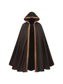 Men Cosplay Clothing - 2471 Color-blocked Cape, Black and Brown - View 6