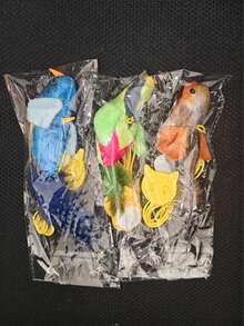 1pc Interactive Realistic Bird Cat Toy | Lifelike Chirping Sound, Soft Feathers, Handmade Flying Design, Single Cat Hunting Fun, Suitable For All Cat Breeds, No Battery Required - Multicolor - View 16