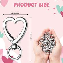 10/20pcs Heart Shape Key Ring, Durable Keychain & Bag Hanging Supplies - Heart-shaped Keychain - View 2